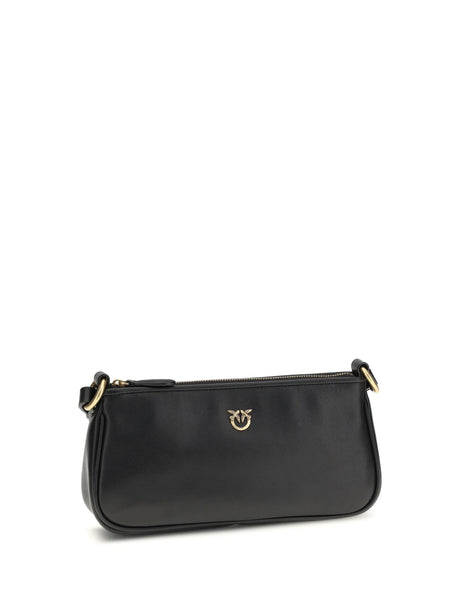 Pinko Mini half moon Shoulder Bag - Black-Antique Gold