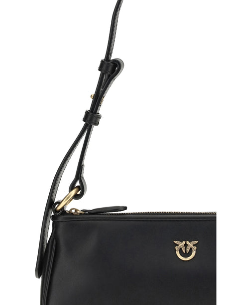 Pinko Mini half moon Shoulder Bag - Black-Antique Gold