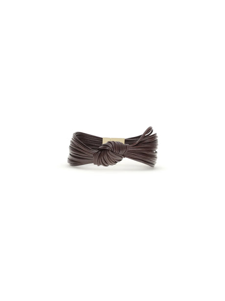 Bottega Veneta Knot leather Bracelet - Dark Barolo