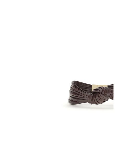 Bottega Veneta Knot leather Bracelet - Dark Barolo