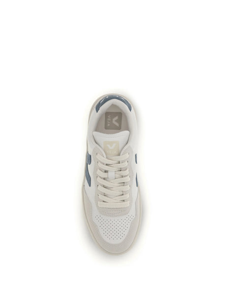 Veja V-90 organic leather Sneakers - White/Blue