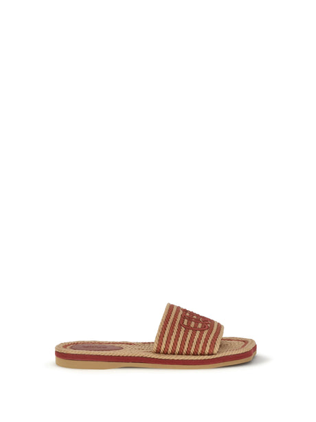 Chloé Raffia Sandals - Woodrose