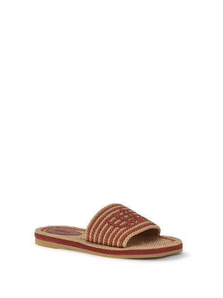 Chloé Raffia Sandals - Woodrose