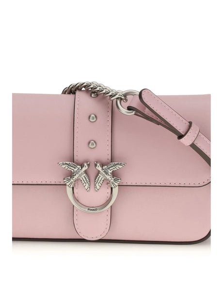 Pinko Baby Love Shoulder Bag - Pink Light-Old Silver