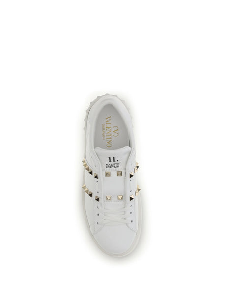 Valentino Garavani Rockstud Untitled Flatform Sneakers - White/White/White