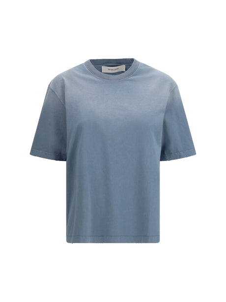 Golden Goose T-shirt crewneck with logo patch - Windward Blue