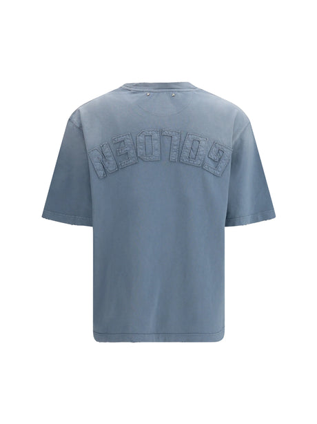 Golden Goose T-shirt crewneck with logo patch - Windward Blue
