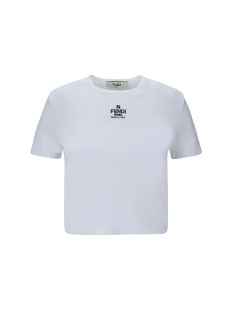 Fendi Cotton T-shirt with logo - White