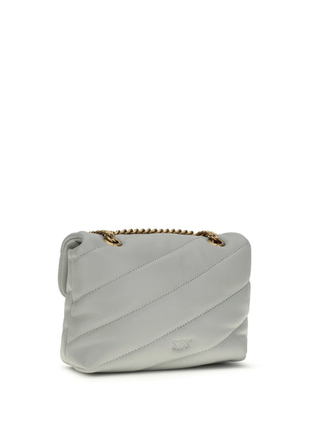 Pinko Love Baby Shoulder Bag - Grey Pearl-Antique Gold