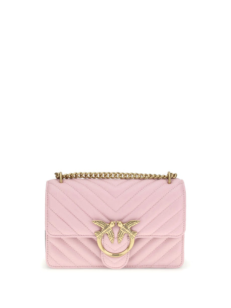 Pinko Mini Love Shoulder Bag - Pink Light-Antique Gold