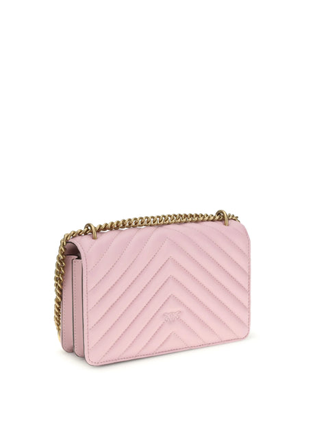 Pinko Mini Love Shoulder Bag - Pink Light-Antique Gold