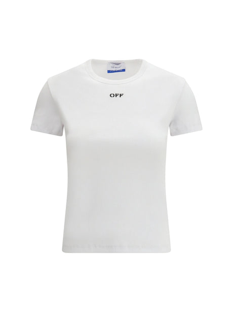 Off-White Off Stamp Rib Basic T-shirt - White-Black
