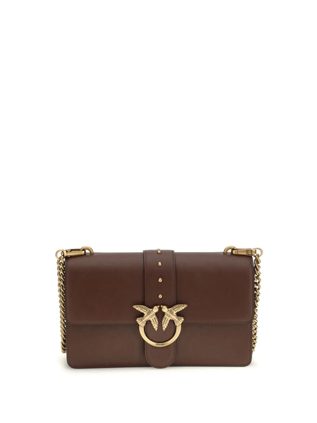 Pinko One Simply Love Bag One Shoulder Bag - Red Vino-Antique Gold