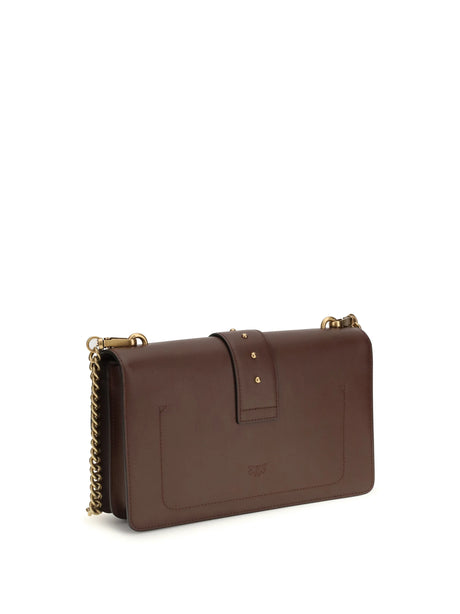 Pinko One Simply Love Bag One Shoulder Bag - Red Vino-Antique Gold