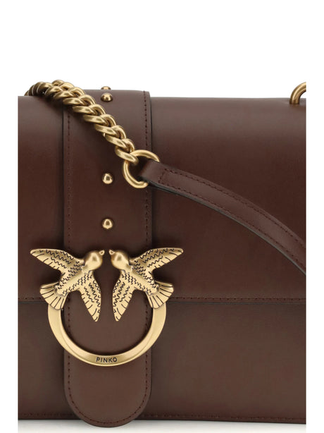 Pinko One Simply Love Bag One Shoulder Bag - Red Vino-Antique Gold