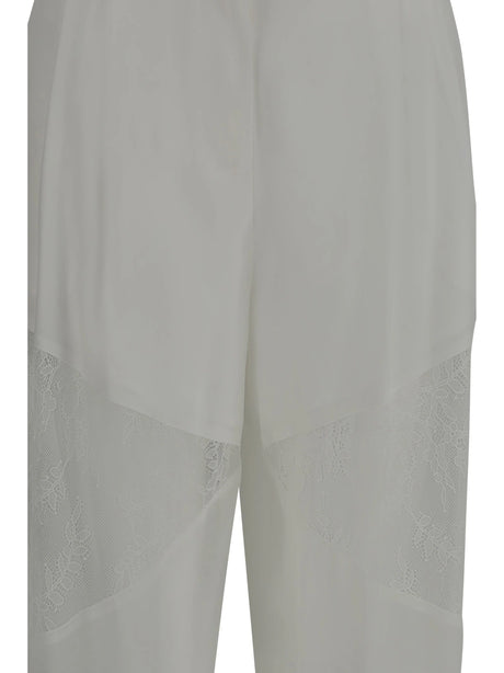 Pinko Nacy Pants with lace inserts - White-Biancaneve