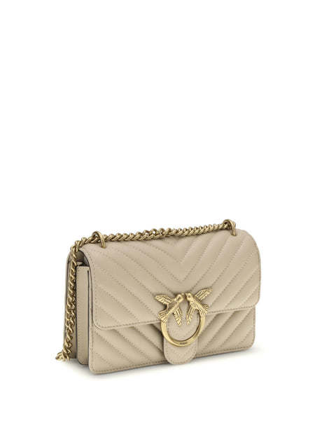 Pinko Mini Love Shoulder Bag - Beige-Grey Smoke-Antique Gold