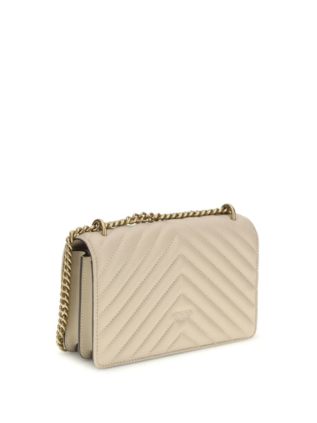 Pinko Mini Love Shoulder Bag - Beige-Grey Smoke-Antique Gold
