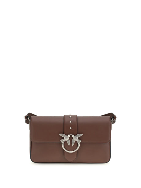 Pinko Love One Shoulder Bag - Red Vino-Old Silver
