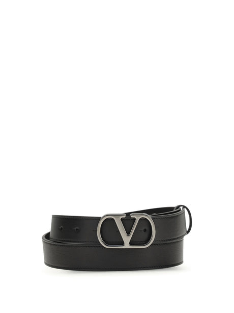 Valentino Garavani Vlogo Signature leather Belt - Black