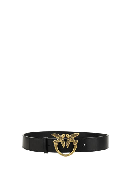 Pinko Love Berry Belt - Black-Antique Gold