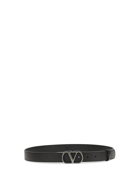 Valentino Garavani Vlogo Signature leather Belt - Black