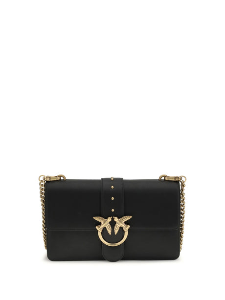 Pinko One Simply Love Bag One Shoulder Bag - Black-Antique Gold