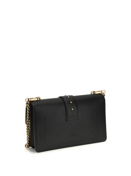Pinko One Simply Love Bag One Shoulder Bag - Black-Antique Gold