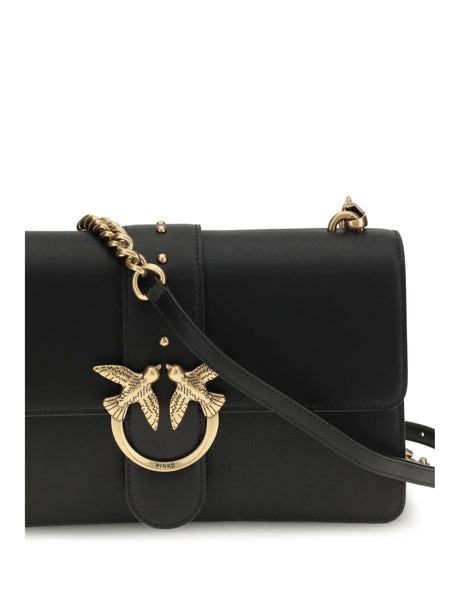 Pinko One Simply Love Bag One Shoulder Bag - Black-Antique Gold