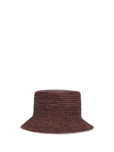 Vivienne Westwood Orb raffia Bucket Hat - Chocolate