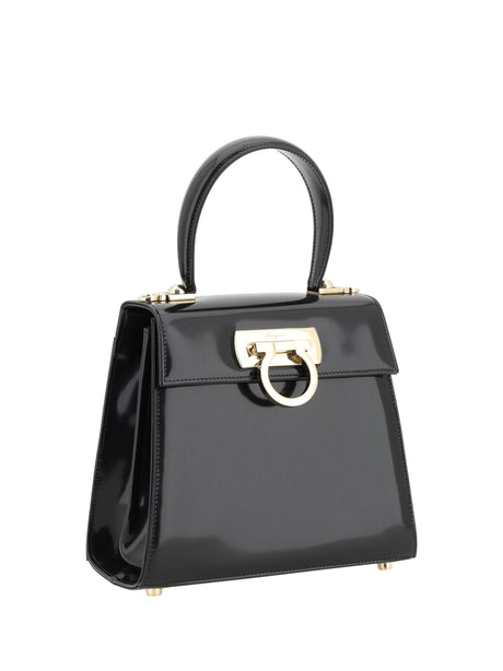 Ferragamo Iconic Handbag - Vit. Abrasiv+Siena Black