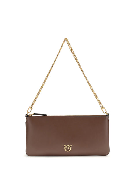 Pinko Leather Shoulder Bag - Red Vino-Antique Gold