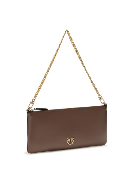 Pinko Leather Shoulder Bag - Red Vino-Antique Gold