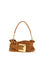 Balmain Anthem mini Bag in suede leather - 8df Caramel