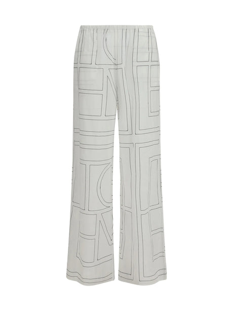 Toteme Monogram Pants - White/Black