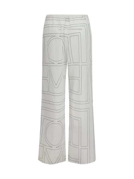 Toteme Monogram Pants - White/Black