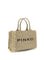 Pinko Medium Beach Rafia Tote Bag - Paglia/Black-Antique Gold
