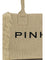 Pinko Medium Beach Rafia Tote Bag - Paglia/Black-Antique Gold