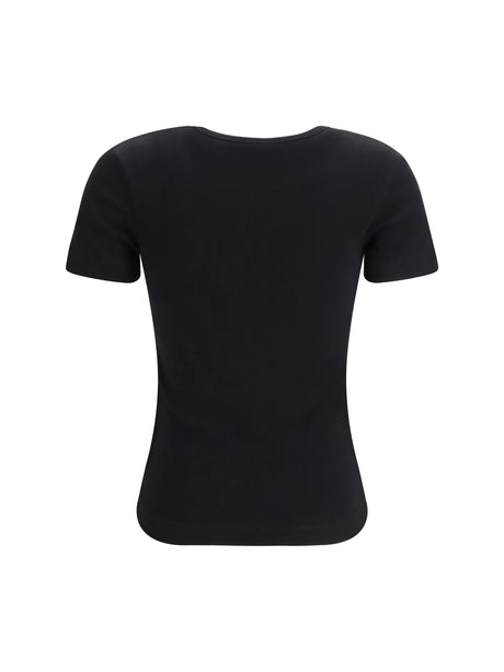 Pinko Brugherio T-shirt with embroidered love birds logo - Black Limousine