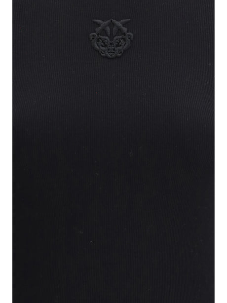 Pinko Brugherio T-shirt with embroidered love birds logo - Black Limousine