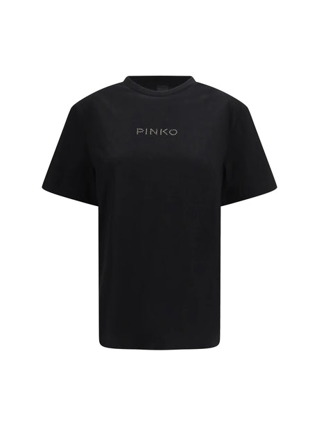 Pinko Rhinestone T-shirt - Black Limousine
