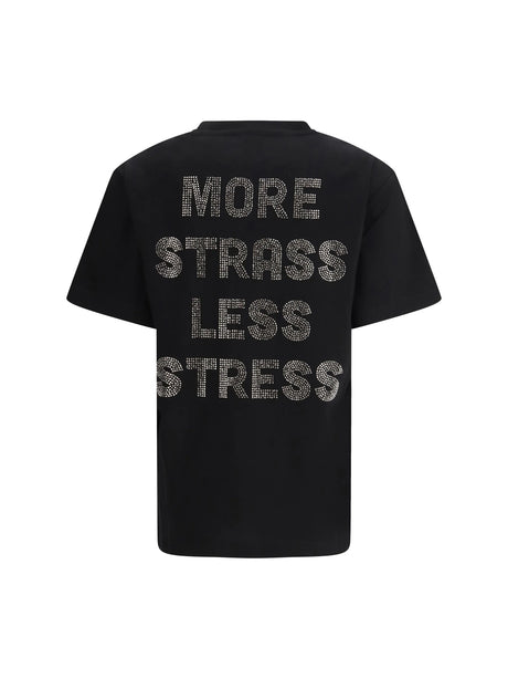 Pinko Rhinestone T-shirt - Black Limousine