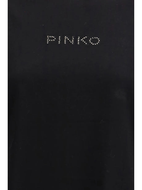 Pinko Rhinestone T-shirt - Black Limousine