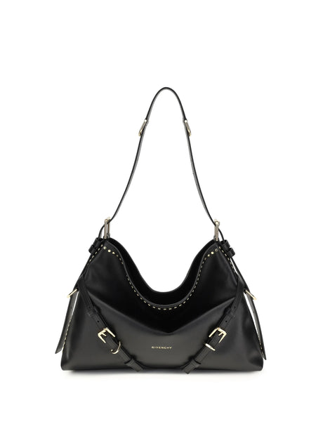 Givenchy Large Voyou Shoulder Bag in shiny leather - Black