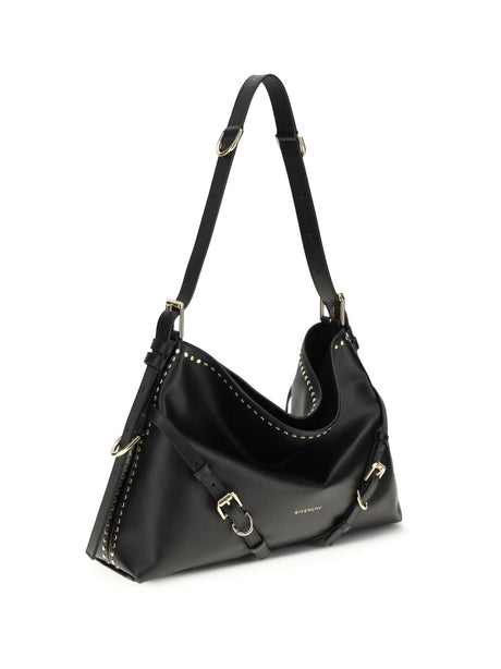 Givenchy Large Voyou Shoulder Bag in shiny leather - Black