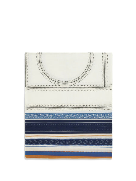 Toteme Monogram Scarf - Ecru/Navy