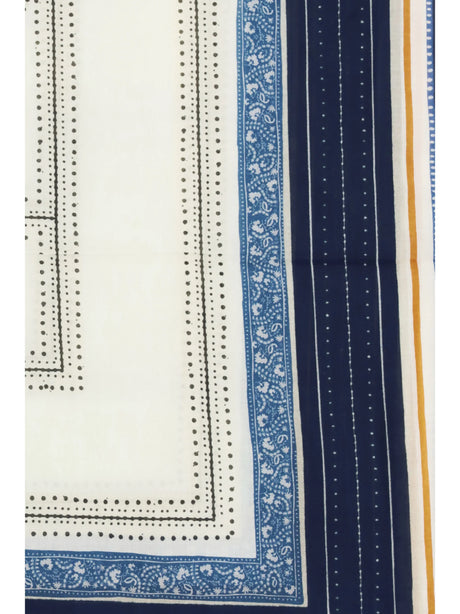 Toteme Monogram Scarf - Ecru/Navy