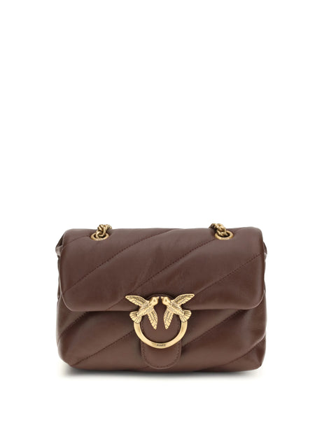 Pinko Love Mini Puff Shoulder Bag - Burgundy Wine-Antique Gold