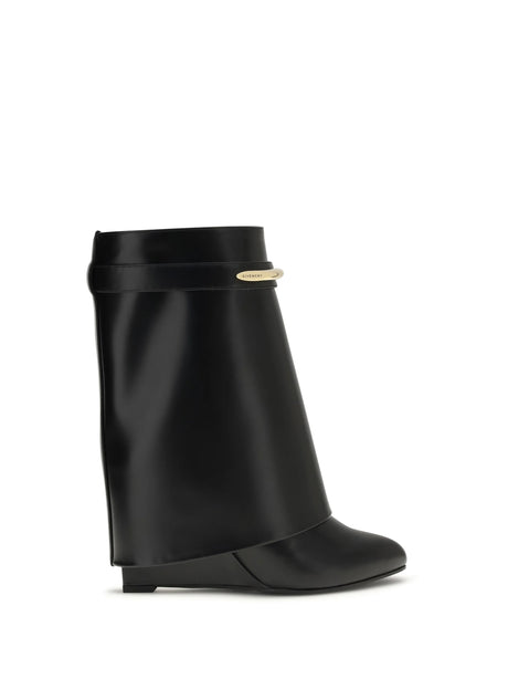 Givenchy Leather Shark Ankle Boots - Black