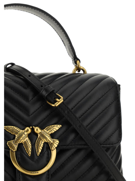 Pinko Love Lady Handbag - Black-Antique Gold